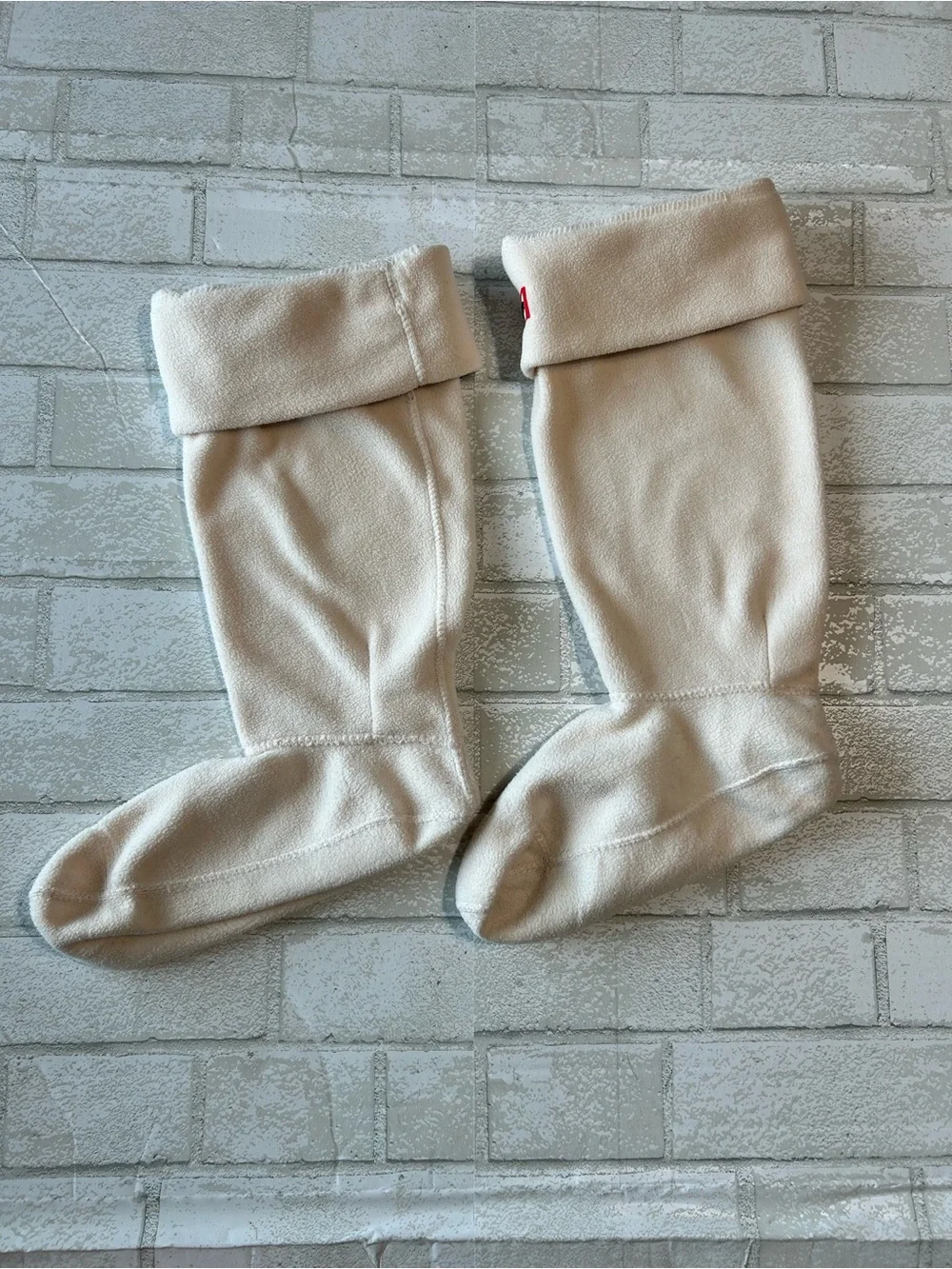 Hunter Cream Fleece Boot Socks - Woman’s